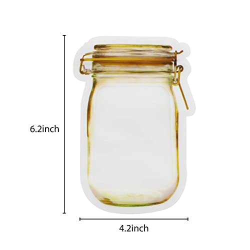 20 Pcs Mason Jar Bags 8 Oz, Reusable Airtight Seal Food Storage Bags Leak-Proof Saver Bags For Travel Camping And Kids, Small #TOP1