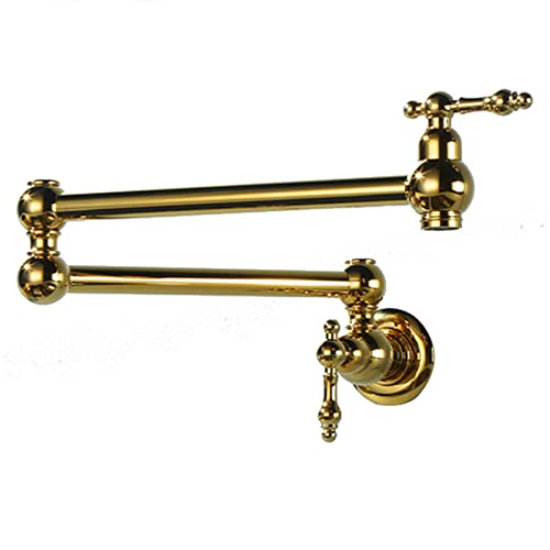 Grifo de cocina estirable con brazo articulado doble para llenado de ollas