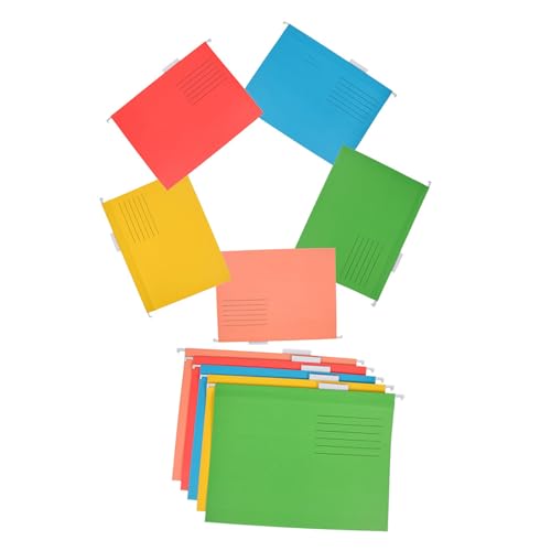 Dossiers suspendus en papier épais HOMSFOU avec crochets en fer pour documents lot de 10
