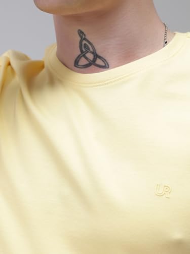 Image of TURMS Men's Casual Solid Round Neck T-Shirt, Odor Control, Stretchable & Breathable, Cotton Rich Fabric, Half Sleeve
