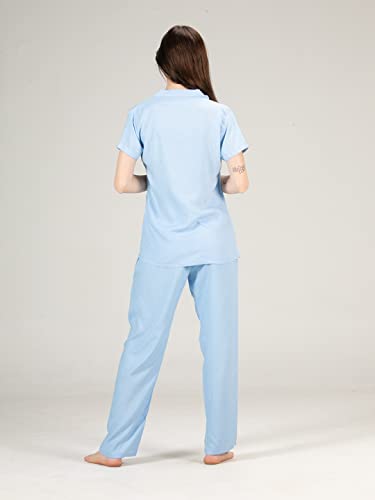 Image of Evolove Women's Polyester Half Sleeves Collared Night Suit Set /Top Pyjama Set Super Soft Comfortable (Nightsuit-Collar-HS-2)