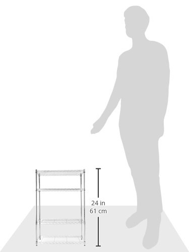 AmazonBasics 4-Shelf Adjustable, Heavy Duty Storage Shelving Unit (350 lbs loading capacity per shelf), Steel Organizer Wire Rack, Chrome (36L x 14W x 54H)