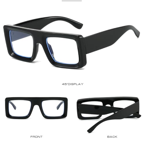 Lunettes de soleil polygonale transparente et look léopard rétro - 4