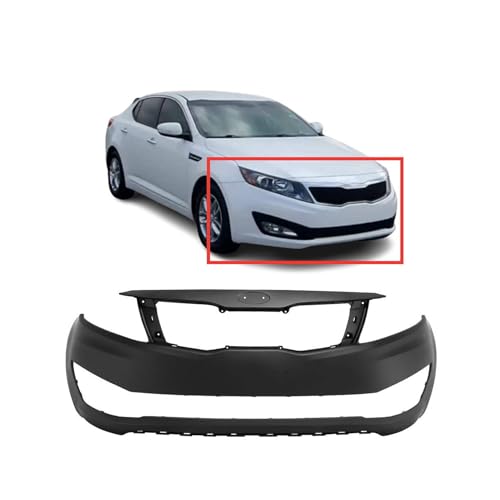 Image of Compatible with Kia Optima 2012-2013 Front Bumper Cover | Primed, Without Parking Sensor Holes, Sedan, Ready to Paint, OEM 865114C000, KI1000161
