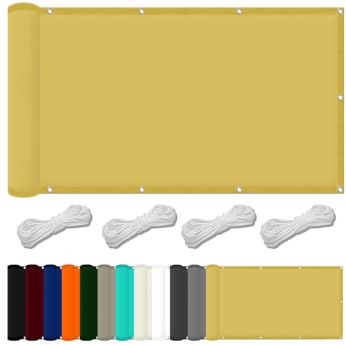 Toldo de vela de 1 x 3.3 pies, color crema, impermeable, con bloqueo UV, con cuerda gratis y kit de fijación para jardín, patio, fiesta