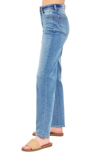Judy Blue Women's High Rise 90's Relaxed Straight Jeans (US, Numeric, 9, Regular, Regular, MD)3