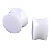 PiercingJ Mens Womens Pair 6G -00G- 3/4" Acrylic Drum Shaped Gauge Kit Ear Stretching Set (White)