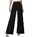 ZOOSIXX Wide Leg Palazzo Pants for Women - High Waist Casual Beach Lounge Pants Loose Dress Stretchy Trousers