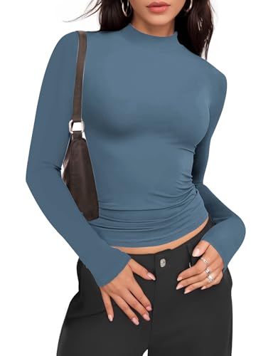 T-shirt col roulé femme ajusté pour ne plus choisir entre confort thermique et style Y2K