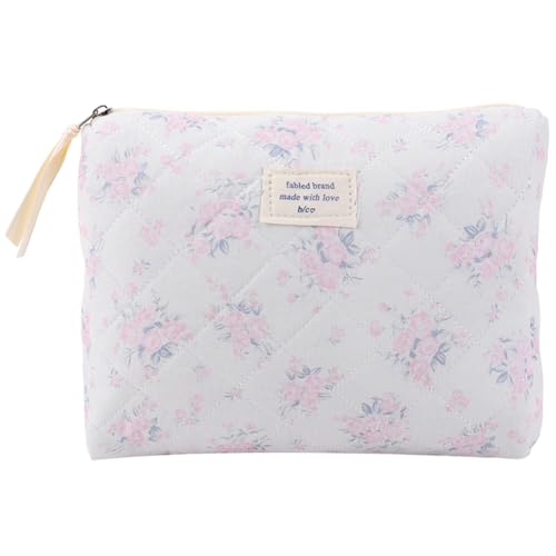 DAMAIAZG Bolsa de Almacenamiento de cosméticos portátil para Mujer, Bolsa de Maquillaje Acolchada de Gran Capacidad, Bolsa de Maquillaje de Viaje, Estuche de cosméticos, Bolsa de almacenamie