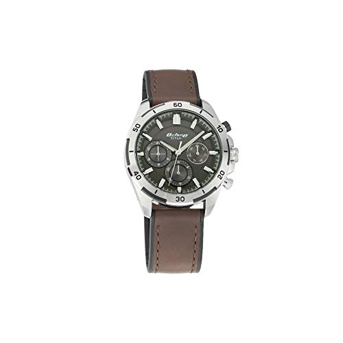 Image of Titan Octane Hyper Lume Black Dial Quartz Multifunction Leather Strap watch for Men-NS90114KP01 /NT90114KP01