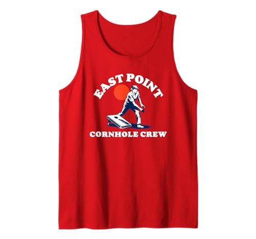 East Point Cornhole Crew Retro Eighties Vibe Beanbag Team Tank Top