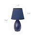 Simple Designs LT2009-BLU-2PK Mini Egg Oval Ceramic Table Desk Lamp 2 Pack Set, Blue