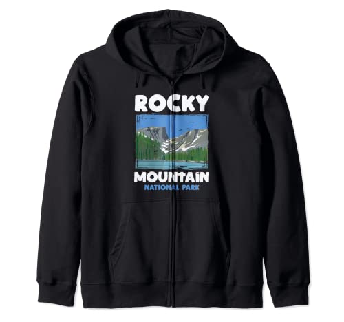 Rocky Mountain US National Park Colorado presente camisola com capuz, Preto, S