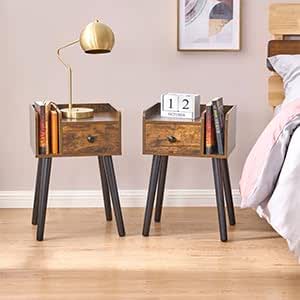 Chleby Brillance Table De Chevet Classeurs Verrouillables, Tables De Chevet Avec Prise Et LDE, Commode Meuble De Rangement, Table D'appoint Avec 3 Tiroirs Pour Chambre à Coucher, Salon, Blanc