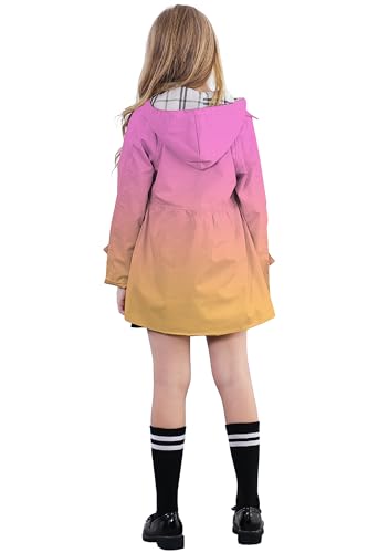 Image of Betusline Girl's Single Breasted Trench Coat Hooded Dress Coat Outerwear, 2-14 Years