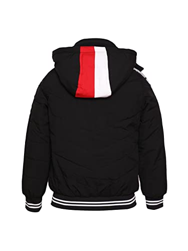 Image of Boys Winter Wear Hooded Puffer Jacket For Kids Black 6-8 Years