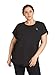 Zizzi Damen Große Größen Sport Shirt Kurzarm Rundhals Fitness Top Gr 42-56, Schwarz, S (42/44)