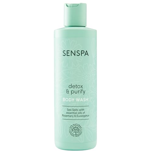 SenSpa Detox & Purify Body Wash – Natural Deep Cleanse – Skin Refreshing – Dead Sea Salts – Invigorating Rosemary & Eucalyptus/Vegan Shower Gel with Magnesium for Men & Women – 250ml