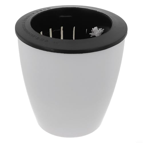 Maceta de riego automático para plantas de interior con construcción de plástico, diseño de doble compartimento y cuerda de algodón para hidratación continua (M)