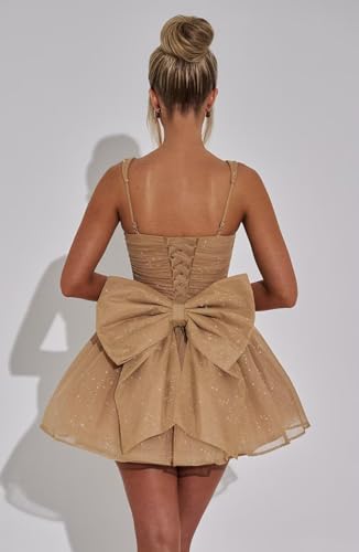 Short A Line Homecoming Dresses with Bow Spaghetti Straps Ruched Prom Graduation Dress 20252