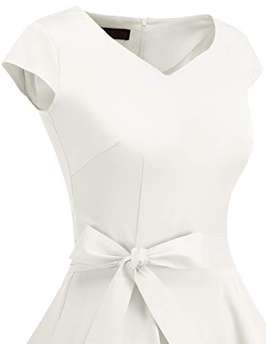 Dresstells Vintage jurk, retro cocktailjurk, met kapmouwen, rockabilly-/Hepburn-stijl (jaren '50) - Image 7