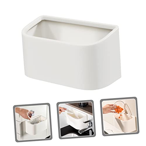 Caneca de basura rectangular blanca para cocina y baño miniatura 2