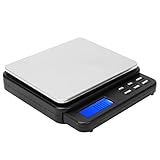Digitale Waage, Hochpräzise Mini-Elektrowaage mit Blauer Hintergrundbeleuchtung, 1000 G/0,01 G, für Küchen, Labore (BLACK)