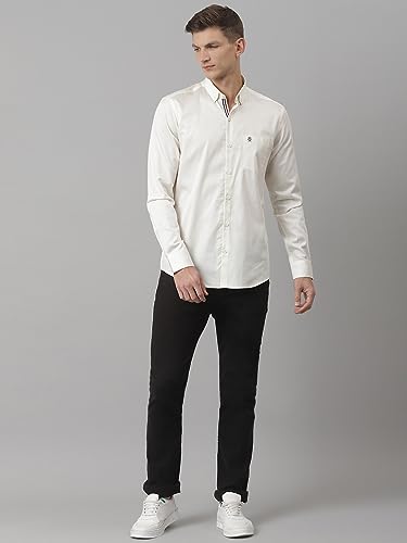 Image of Thomas Scott Men's | Solid | Full Sleeve | Regular Fit | Cotton Blend | Button Down | Single Pocket | Casual Shirt