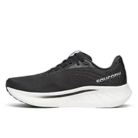 Saucony Women's Ride 18 (D) Sneaker, Black/White, US 10