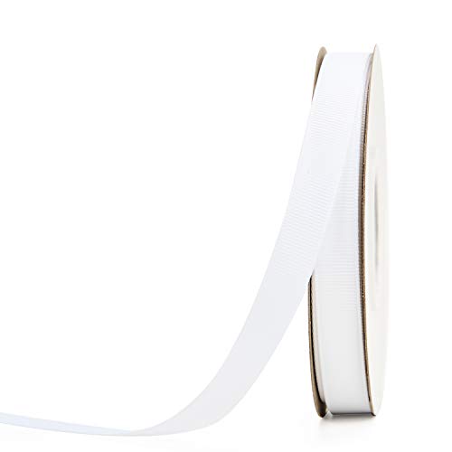 YAMA White Grosgrain Ribbon 1/2 Inch Continuous 25 Yards
