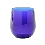 Caspari Acrylic 12oz Tumbler Glass in Cobalt - Set of 4