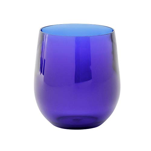 Caspari Acrylic 12oz Tumbler Glass in Cobalt - Set of 4
