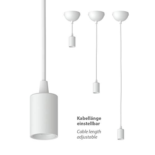 ledscom.de Pendant Light/Hanging lamp DORI, White matt, 1x E27 max. 60W, Dori / White, 1 piece (pack of 1) - Image 2