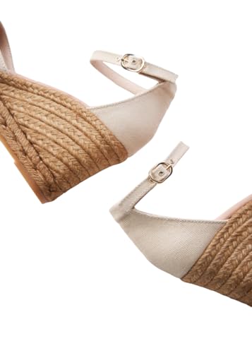 Viscata Estartit Espadrille Canvas Wedges Spain Handmade 3 ½” Heel Women's Sandals with Breathable Organic Cotton Canvas and 100% Natural Jute Midsole for all Occasions: Casual, Work, Party2