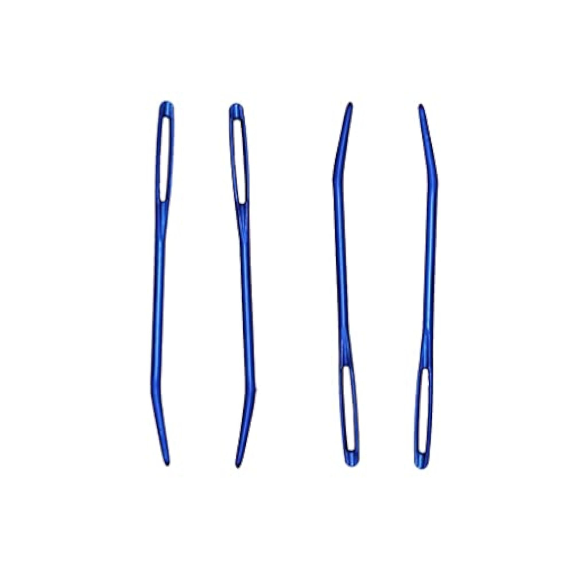 4pcs Aluminium Large-Eye Bent Tip Tapestry Darning Needles