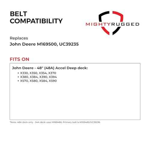 Image of MightyRugged M169500 UC39235 Secondary Deck Belt for John Deere X350 X570