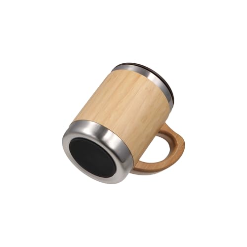 Taza de viaje con mango y aislamiento de bambú y acero inoxidable miniatura 6