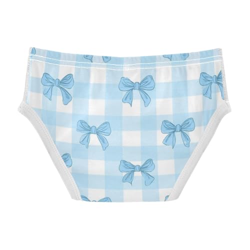 Wusikd Light Blue Bows Gingham Boys' Underwear Cotton Boys Briefs Soft Toddler Underwear 2T2