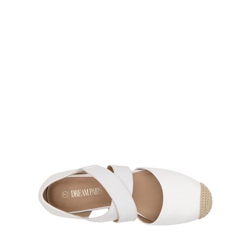 Image of DREAM PAIRS Womens Close Toe Espadrilles Platform Slip on Elastic Criss Cross Straps Dressy Wedges Sandals