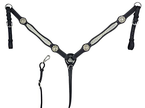 AMKA Portugiesisches Vorderzeug - Schwarzes Leder Mit Gold Ornamenten & Beschlägen