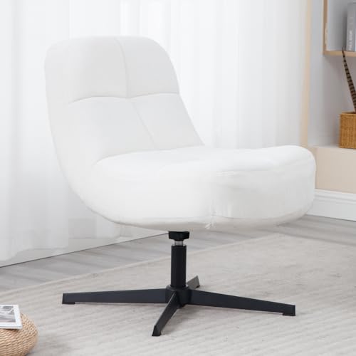 LukeAlon Swivel Chenille Lounge Chair, Beige