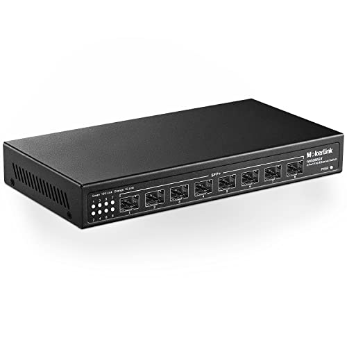Image of MokerLink 8 Port 10Gbps SFP+ Switch, Support 1G SFP and 10G SFP+, 160Gbps Bandwidth, Fanless Unmanaged Plug and Play Ethernet Switch