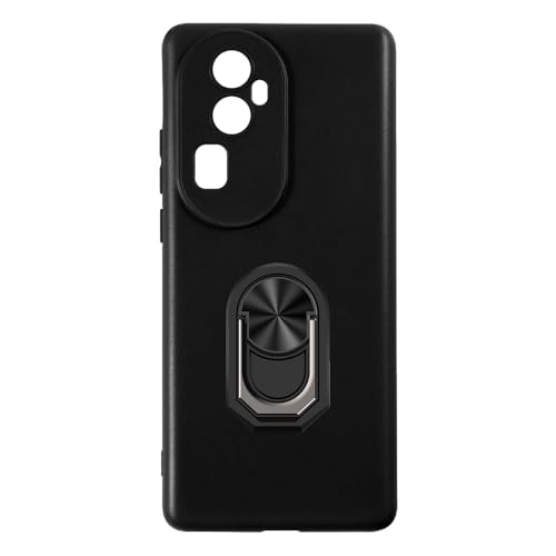 UOGNADGD �t���L�V�u���P�[�X + �����O�z���_�[ OPPO Reno 10 Pro+ 5G Global �Ƃ̌݊������� �ϏՌ��J�o�[���}�O�l�b�g�����J�X�^�C���X�^���h (�u���b�N+�u���b�N�����O)