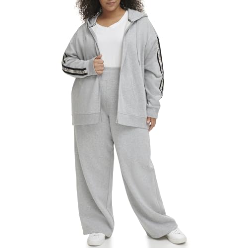 Calvin Klein Women's Plus Logo Elastic Zip Up Jacket