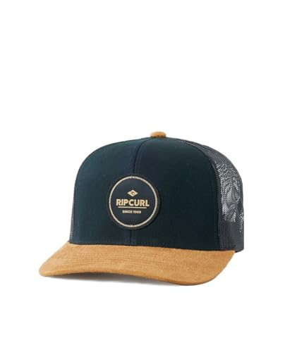 Rip Curl Herren Icons Trucker Hat, Mesh Back Cap Snapback for Men, Adjustable Hut, Schwarz/Hellbraun 243, Einheitsgröße