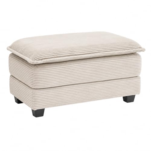 Image of Corduroy Ottoman for Sectional Sofa Couch for Living Room, Apartment, Beige