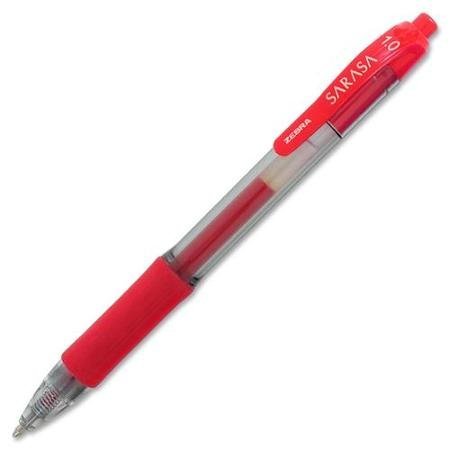 Bolígrafo Zebra Sarasa Bold Gel Retráctil Tinta Roja