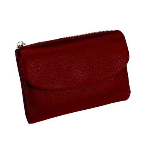 Joyfullygo Wallet, Joyfullygo Unisex Leather Wallet, Large Capacity with Credit Card Holder, Coin Holder & Cash Slots (Deep Red)
