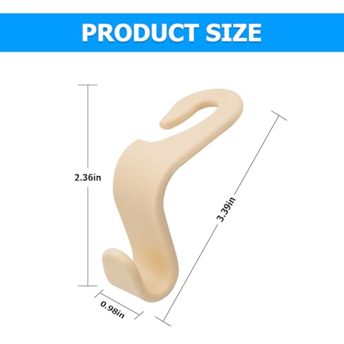 Image of 4PCS Car Seat Headrest Hooks, Auto Back Seat Hanger Holder, Durable Stylish Vehicle Organizer Universal Car Interior Accessories, Storage Hooks for Purses, Bags, Clothes, Coats, Hats (Beige /4PCS)